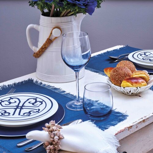 Set calici vetro blu