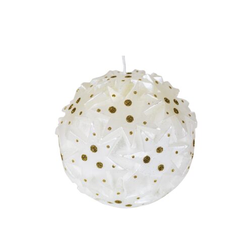 Candela di Natale Sfera Pois Glitter