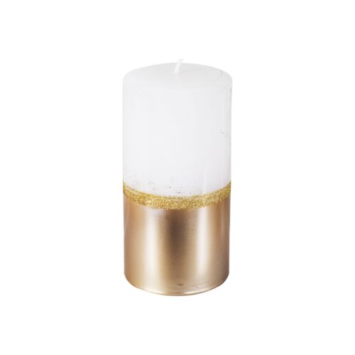 Candela di Natale Cilindro bicolore con glitter