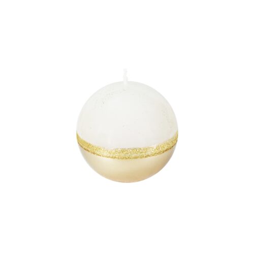 Candela di Natale Sfera bicolore con glitter