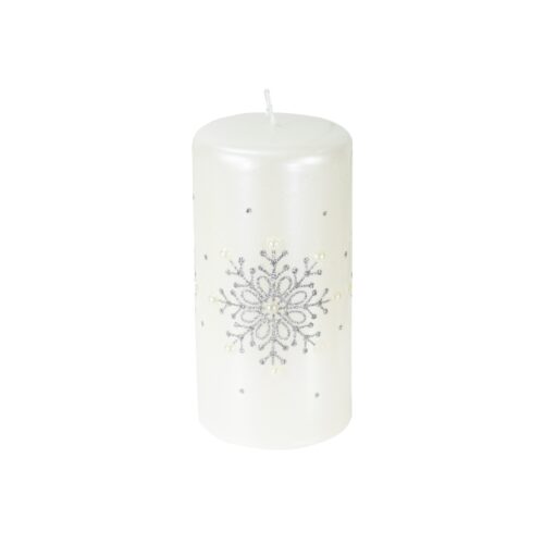 Candela di Natale Cilindro con glitter