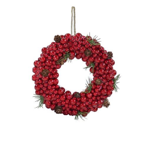 Corona Bacche Rosse e Pigne