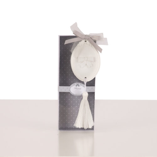 Decoro profumato in gesso con nappina