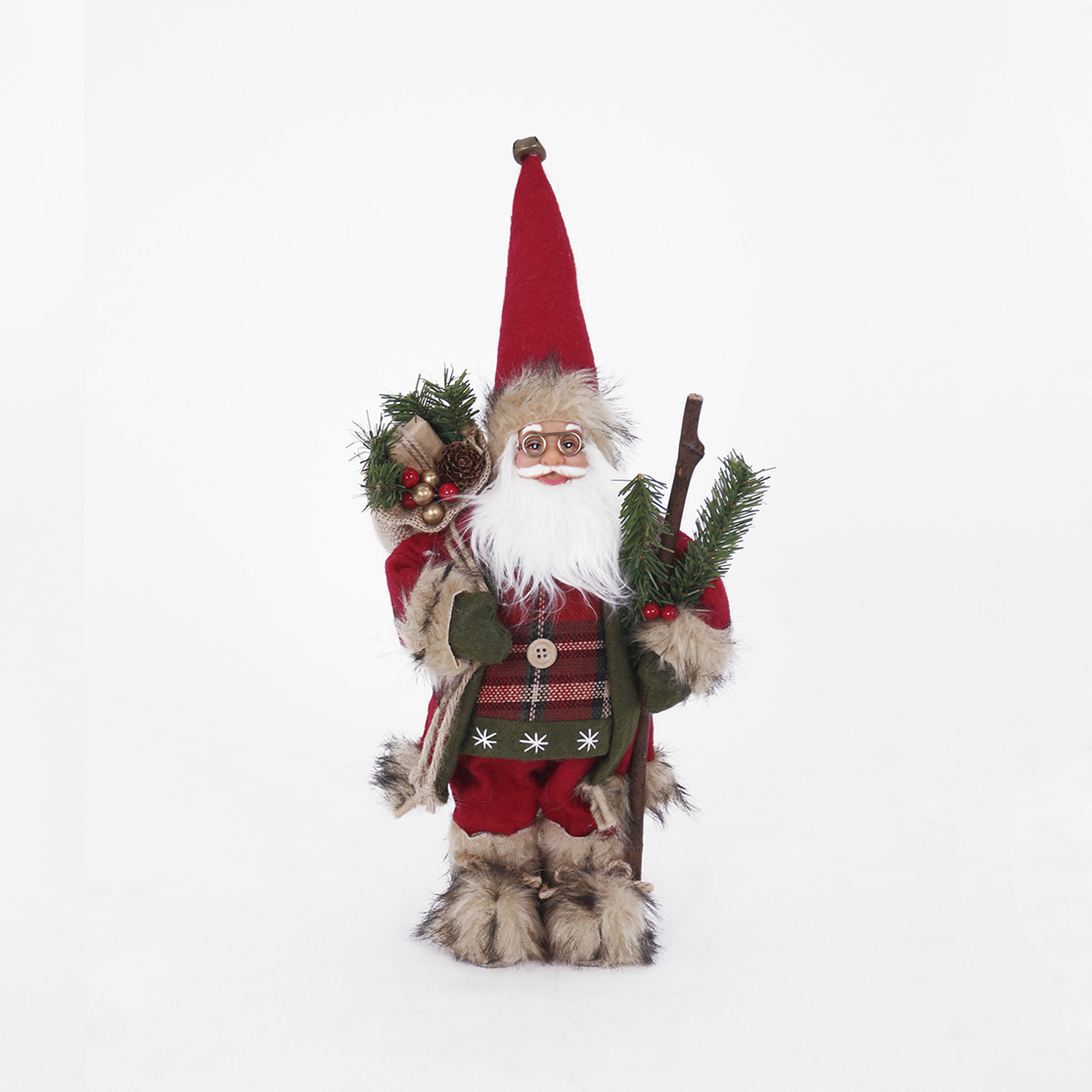 Babbo Natale in piedi con sacco portadoni, in poliresina - Image 4