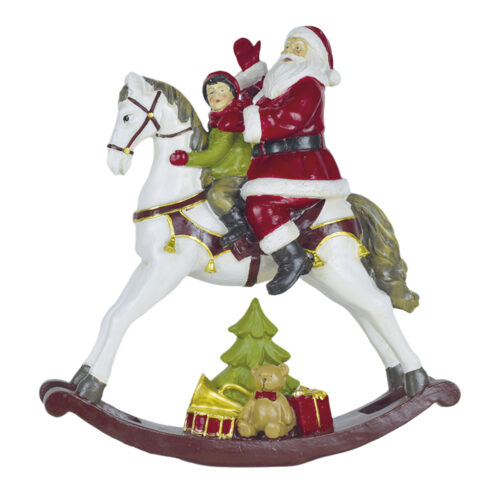 Cavallo Babbo Natale in poliresina