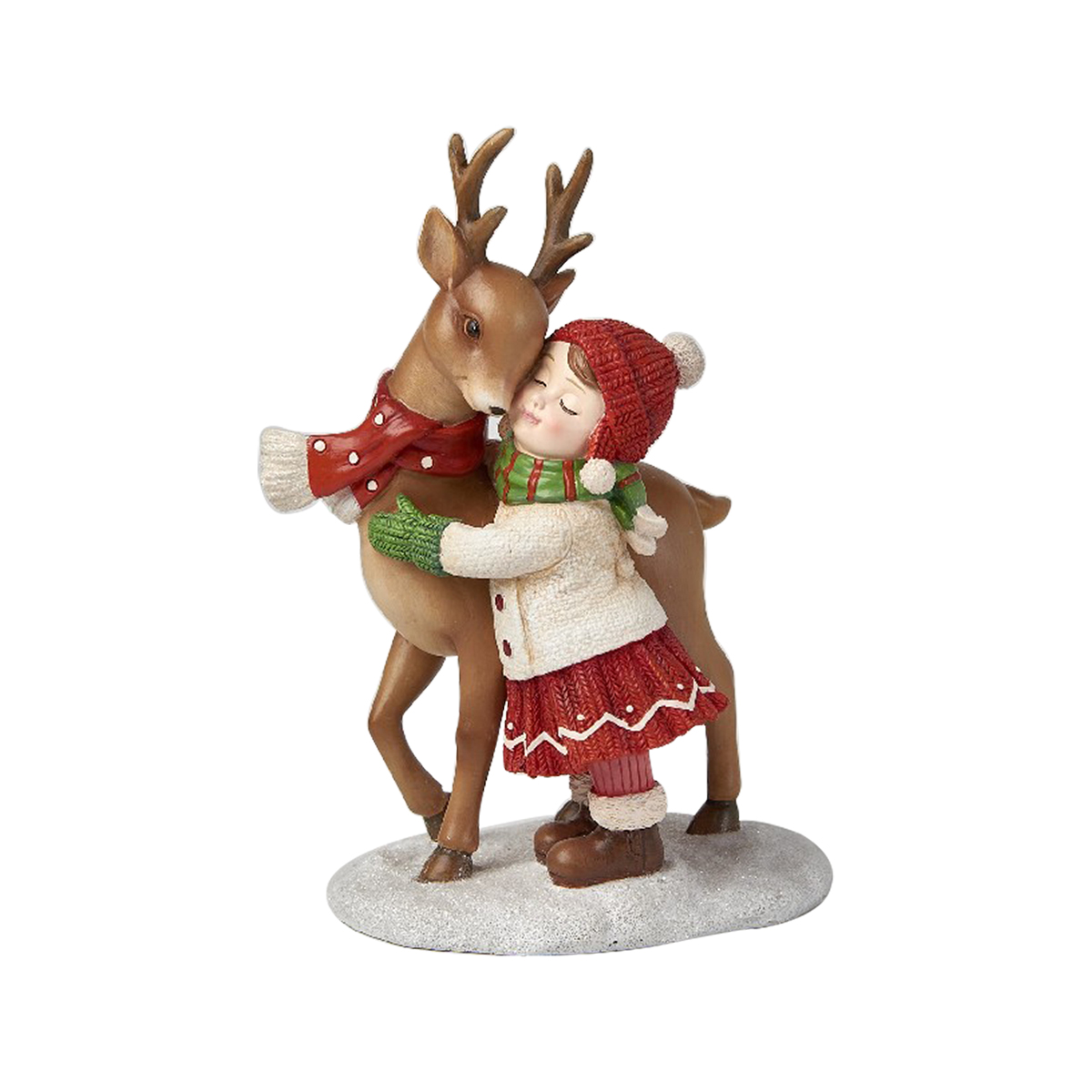 Bimba decorativa con renna e con pupazzo di neve – Preziosa Home