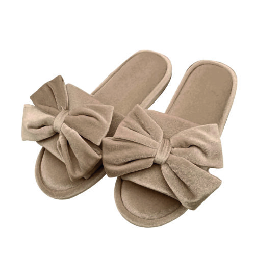 Pantofole donna antiscivolo con fiocco